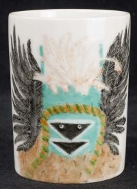 Angwusnasomtaka Native American Hopi Indian Handpainted Coffee Mug